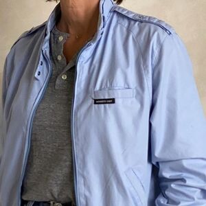 Members Only Rare Vintage 80's Sky Blue Unisex Lightweight Jacket
